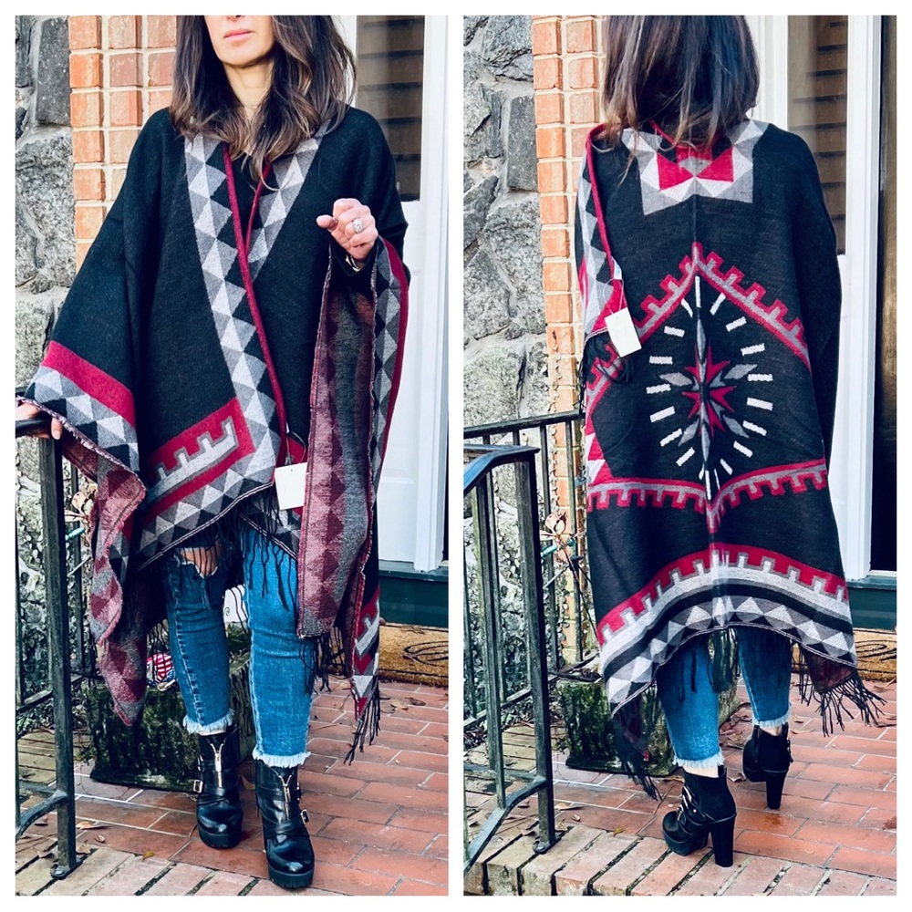 14 Boho Fabulous Oversized Poncho Shawl - Picture 2 of 10